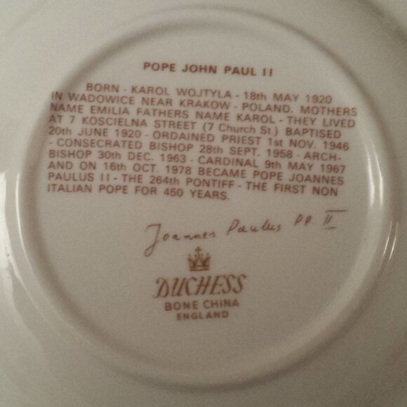 Pope John Paul, Vintage plate, Made in England - Picture 3 of 3